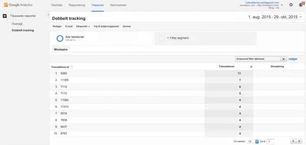 Bemærk at omsætningen er igen fjernet i mit eksempel